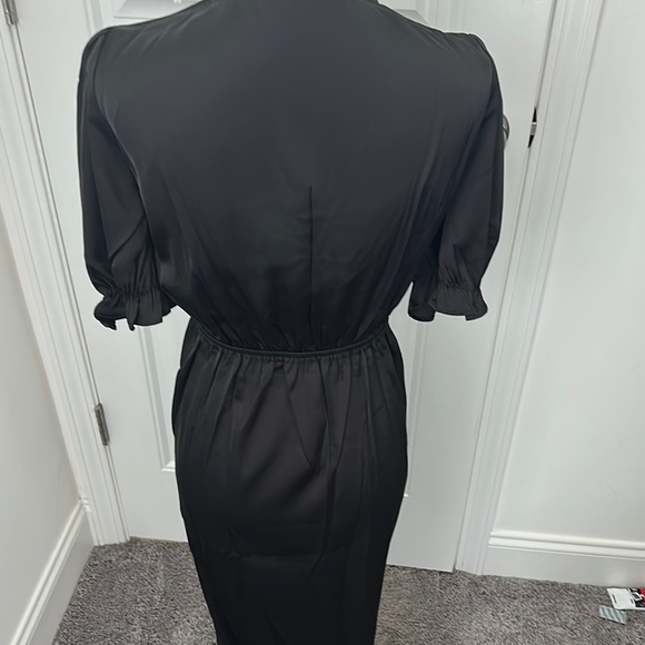 COPY - Black Sheath Dress with Flutter Sleeves and V-Neck - Picture 2 of 2